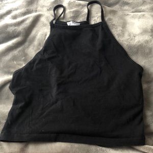 Black cropped tank top